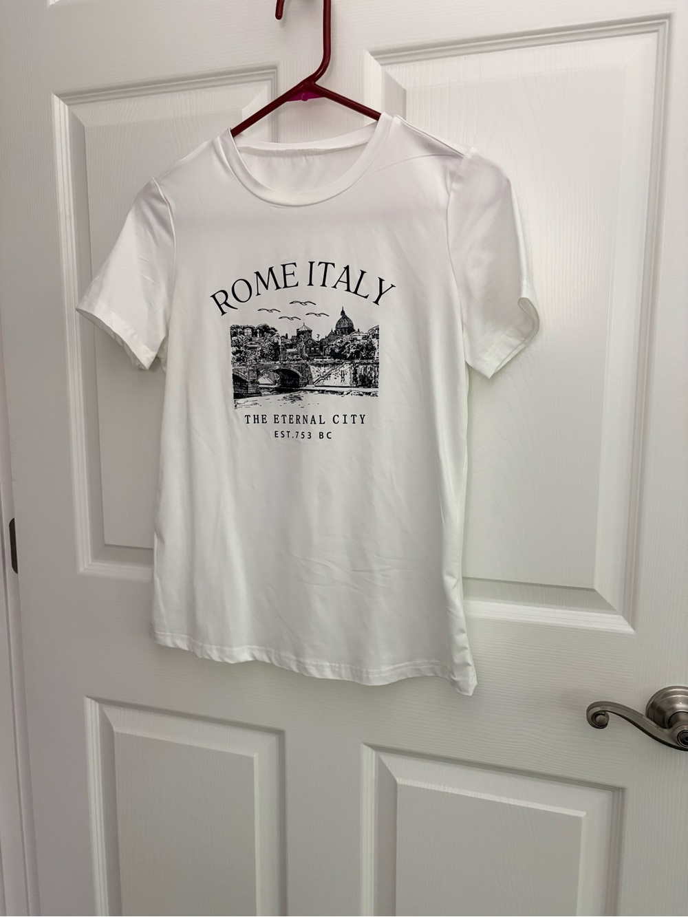Rome Italy Graphic Tee - White with Black Print